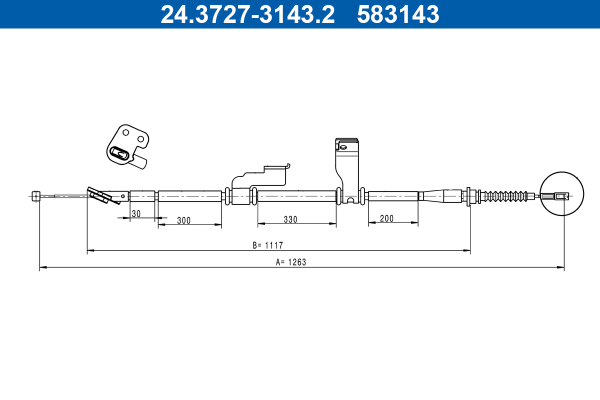 ATE 24.3727-3143.2 Seilzug, Feststellbremse