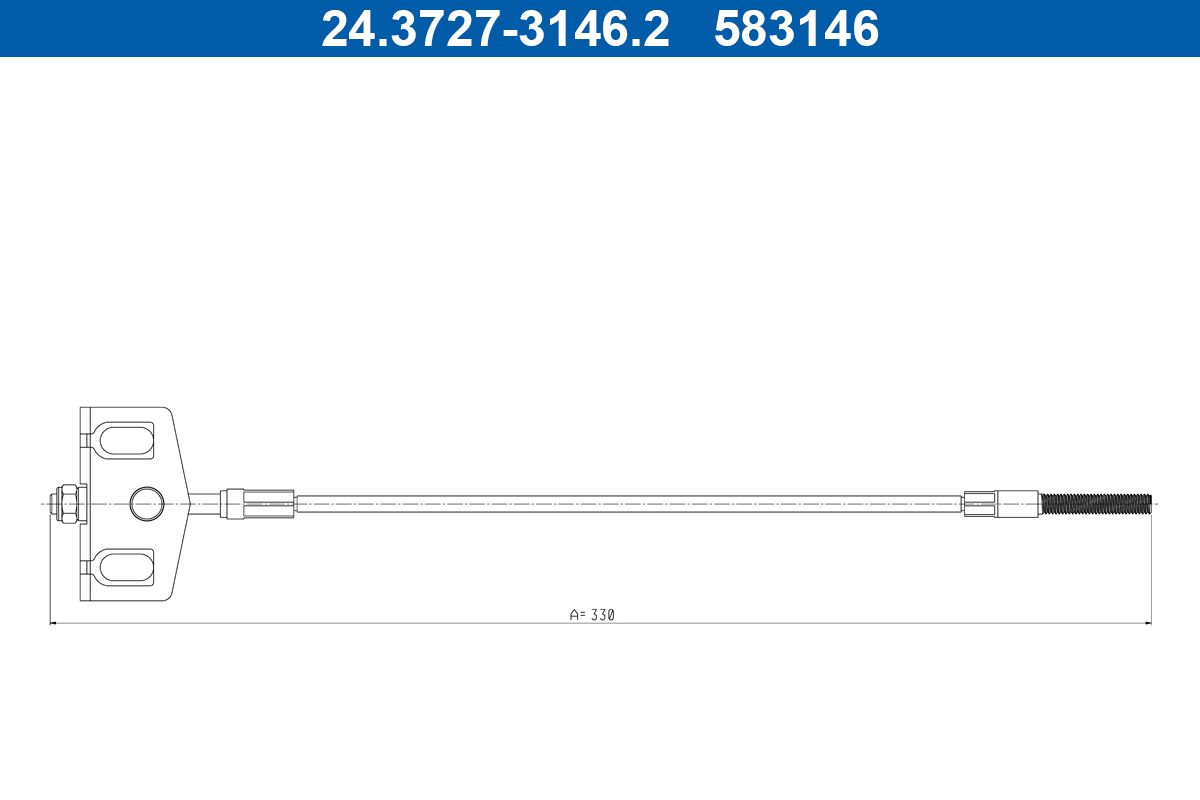 ATE 24.3727-3146.2 Cable Pull, parking brake