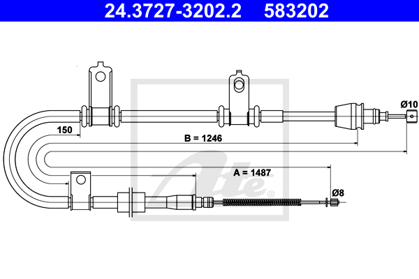 ATE 24.3727-3202.2 Cavo comando, Freno stazionamento