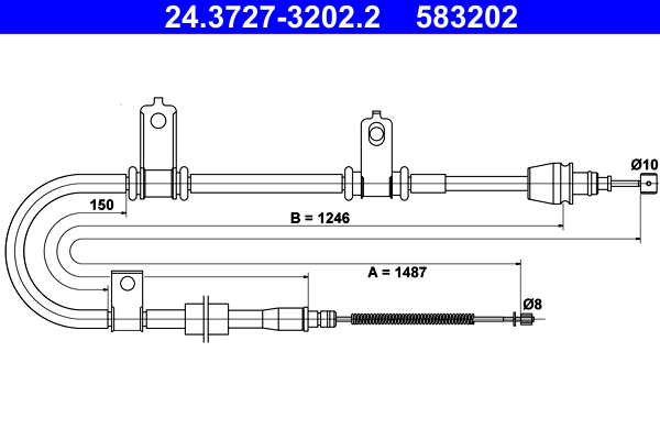 ATE 24.3727-3202.2 Seilzug, Feststellbremse