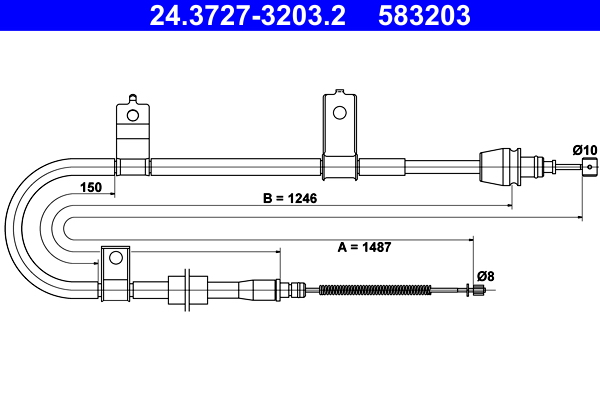 ATE 24.3727-3203.2 Seilzug, Feststellbremse