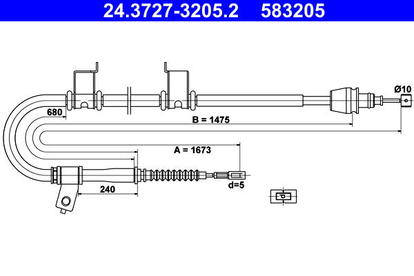 ATE 24.3727-3205.2 Seilzug, Feststellbremse