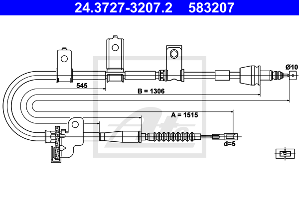 ATE 24.3727-3207.2 Cavo comando, Freno stazionamento