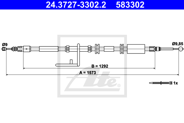 ATE 24.3727-3302.2 Cavo comando, Freno stazionamento-Cavo comando, Freno stazionamento-Ricambi Euro