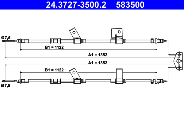 ATE 24.3727-3500.2 Seilzug, Feststellbremse