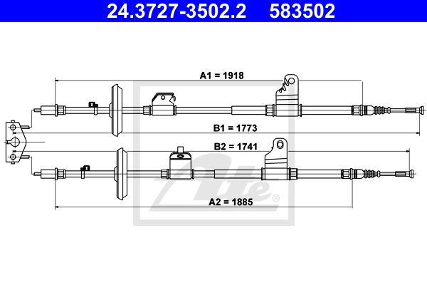 ATE 24.3727-3502.2 Cavo comando, Freno stazionamento