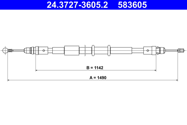 ATE 24.3727-3605.2 Seilzug, Feststellbremse