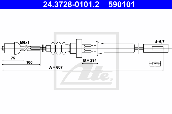 ATE 24.3728-0101.2 Cavo comando, Comando frizione