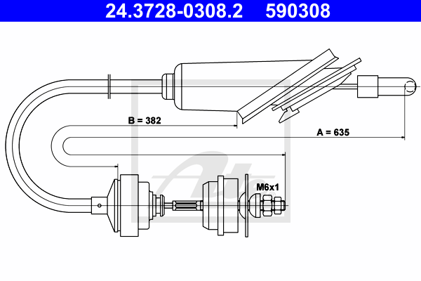 ATE 24.3728-0308.2 Cavo comando, Comando frizione-Cavo comando, Comando frizione-Ricambi Euro