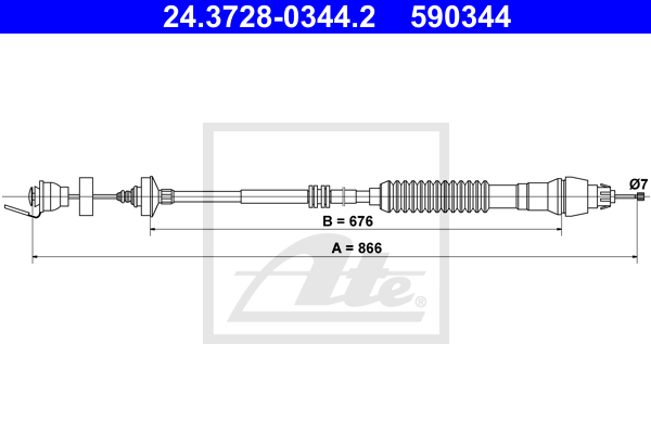 ATE 24.3728-0344.2 Cavo comando, Comando frizione