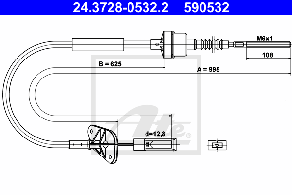 ATE 24.3728-0532.2 Cavo comando, Comando frizione