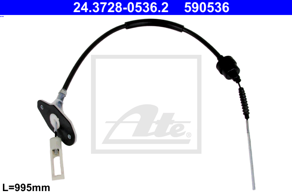 ATE 24.3728-0536.2 huzal, kuplungműködtetés CHRYSLER FIAT FORD LANCIA