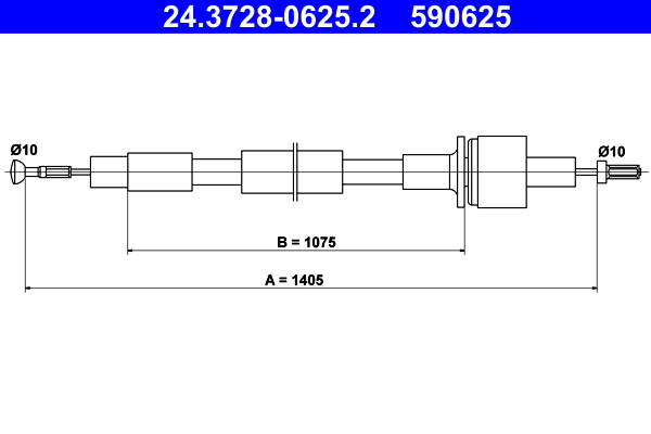 ATE 24.3728-0625.2 Seilzug, Kupplungsbetätigung