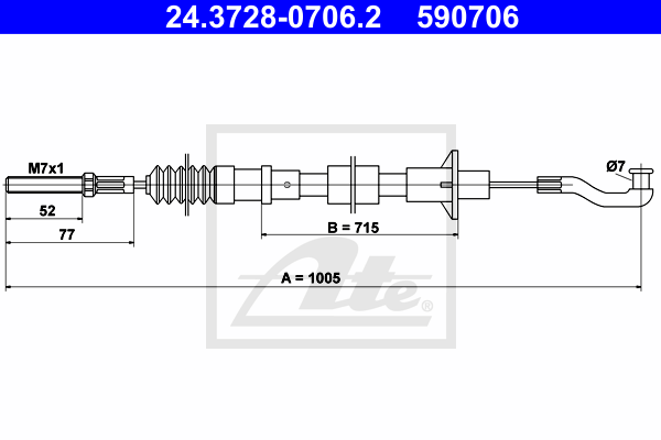 ATE 24.3728-0706.2 Cavo comando, Comando frizione