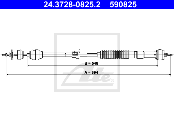 ATE 24.3728-0825.2 Cavo comando, Comando frizione