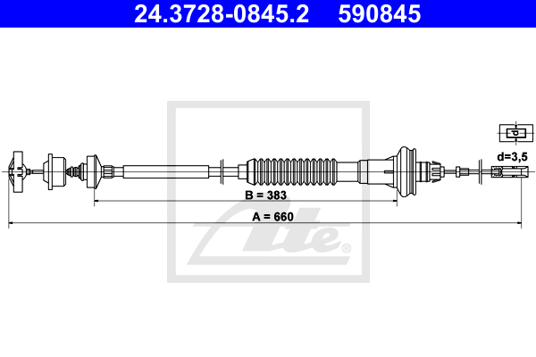 ATE 24.3728-0845.2 Cavo comando, Comando frizione