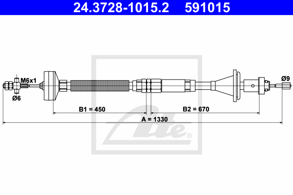 ATE 24.3728-1015.2 Cavo comando, Comando frizione