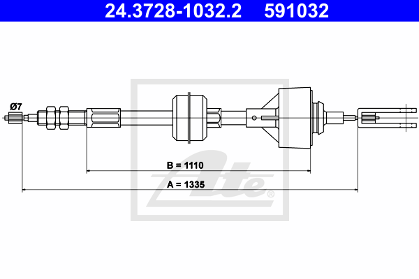 ATE 24.3728-1032.2 Cavo comando, Comando frizione