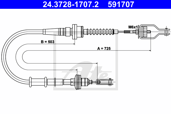 ATE 24.3728-1707.2 Cavo comando, Comando frizione