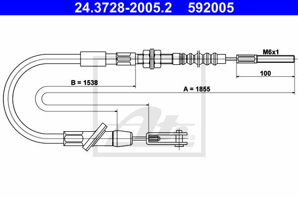 ATE 24.3728-2005.2 Cavo comando, Comando frizione-Cavo comando, Comando frizione-Ricambi Euro