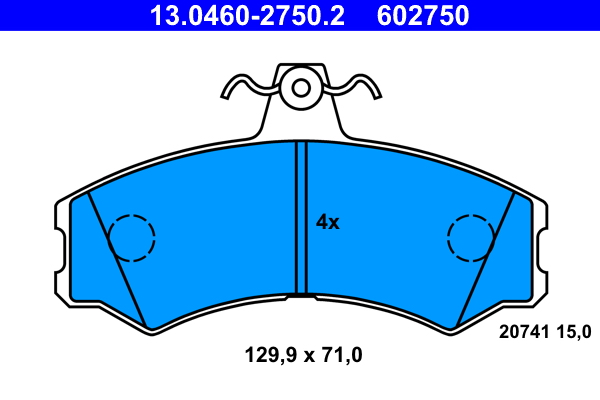 ATE 13.0460-2750.2 Bremsbelagsatz, Scheibenbremse