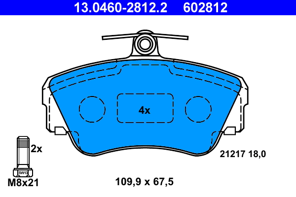 ATE 13.0460-2812.2 Bremsbelagsatz, Scheibenbremse