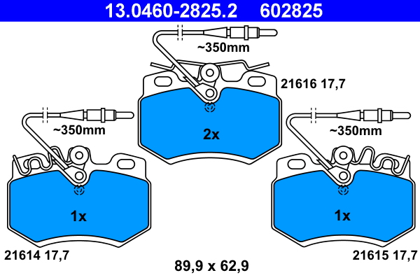 ATE 13.0460-2825.2 Bremsbelagsatz, Scheibenbremse