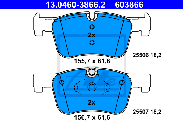 ATE 13.0460-3866.2 Kit pastiglie freno, Freno a disco