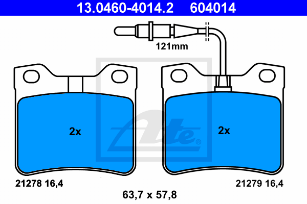 ATE 13.0460-4014.2 Kit pastiglie freno, Freno a disco