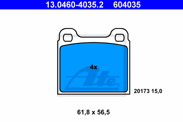 ATE 13.0460-4035.2 Kit pastiglie freno, Freno a disco