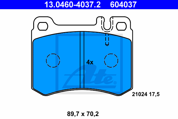 ATE 13.0460-4037.2 Kit pastiglie freno, Freno a disco-Kit pastiglie freno, Freno a disco-Ricambi Euro