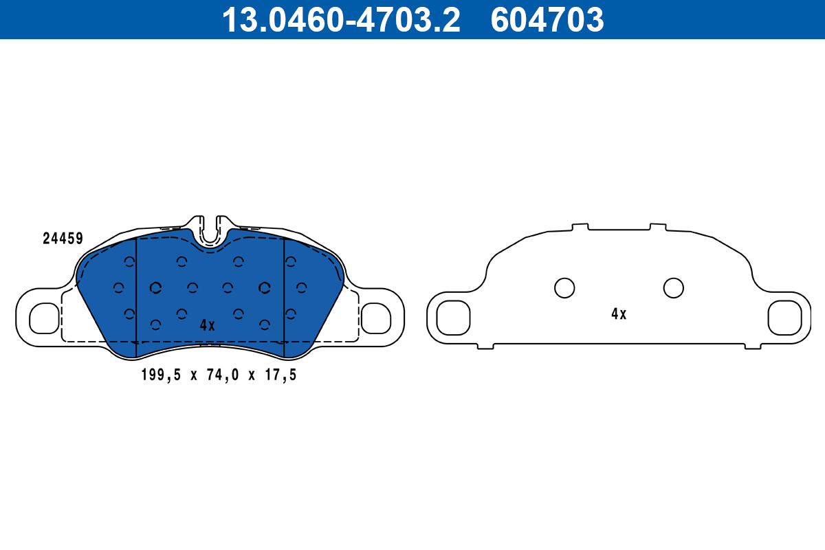 ATE 13.0460-4703.2 Bremsbelagsatz, Scheibenbremse