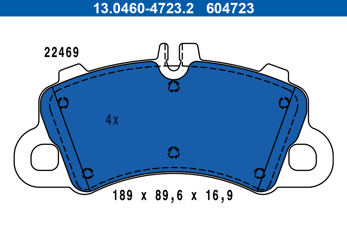 ATE 13.0460-4723.2 Bremsbelagsatz, Scheibenbremse
