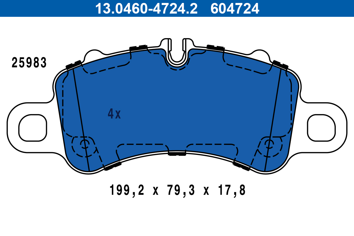 ATE 13.0460-4724.2 Bremsbelagsatz, Scheibenbremse
