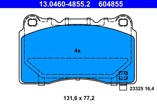 ATE 13.0460-4855.2 Bremsbelagsatz, Scheibenbremse