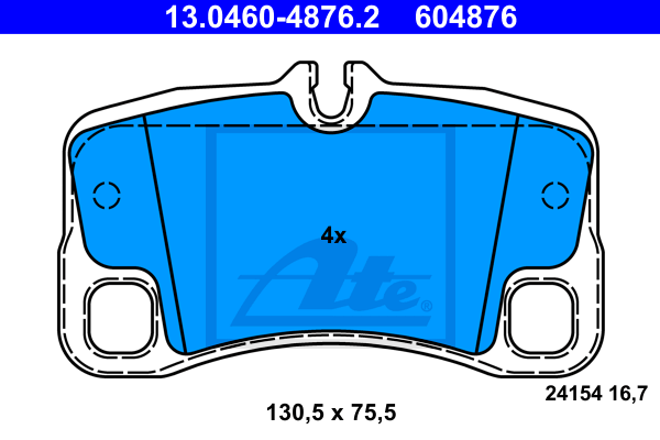 ATE 13.0460-4876.2 Kit pastiglie freno, Freno a disco-Kit pastiglie freno, Freno a disco-Ricambi Euro