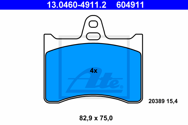 ATE 13.0460-4911.2 Kit pastiglie freno, Freno a disco-Kit pastiglie freno, Freno a disco-Ricambi Euro