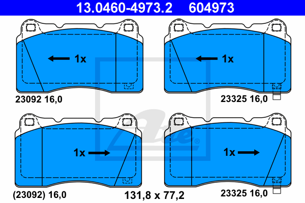 ATE 13.0460-4973.2 Kit pastiglie freno, Freno a disco