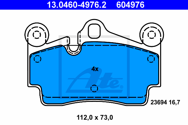 ATE 13.0460-4976.2 Kit pastiglie freno, Freno a disco