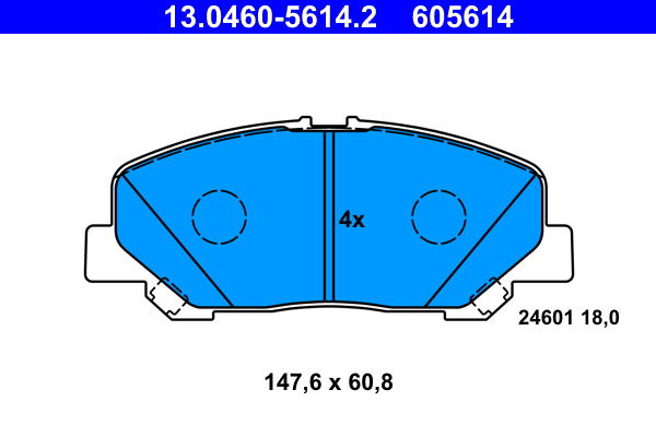 ATE 13.0460-5614.2 Bremsbelagsatz, Scheibenbremse