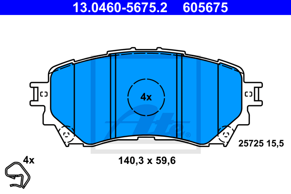 ATE 13.0460-5675.2 Kit pastiglie freno, Freno a disco