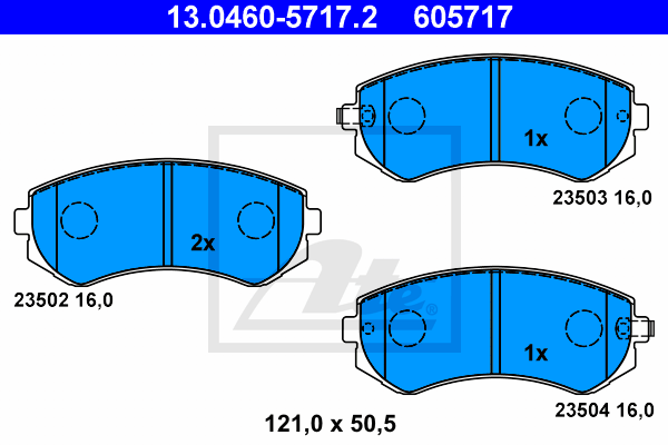 ATE 13.0460-5717.2 Kit pastiglie freno, Freno a disco