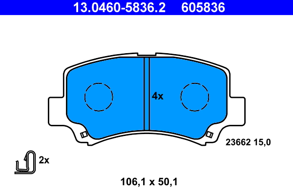 ATE 13.0460-5836.2 Bremsbelagsatz, Scheibenbremse