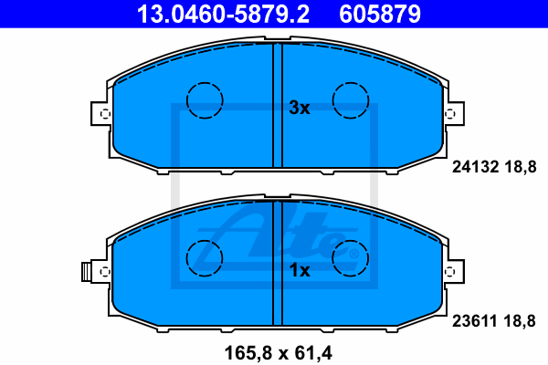 ATE 13.0460-5879.2 Kit pastiglie freno, Freno a disco