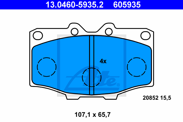 ATE 13.0460-5935.2 Kit pastiglie freno, Freno a disco-Kit pastiglie freno, Freno a disco-Ricambi Euro