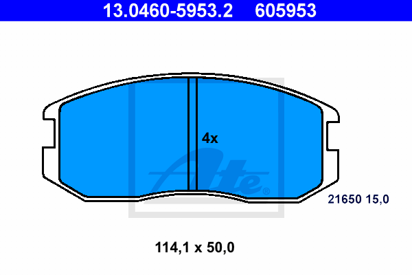 ATE 13.0460-5953.2 Kit pastiglie freno, Freno a disco