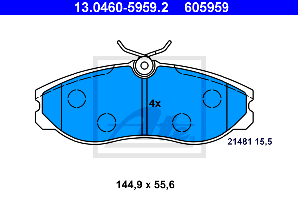 ATE 13.0460-5959.2 Kit pastiglie freno, Freno a disco-Kit pastiglie freno, Freno a disco-Ricambi Euro