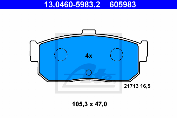 ATE 13.0460-5983.2 Kit pastiglie freno, Freno a disco