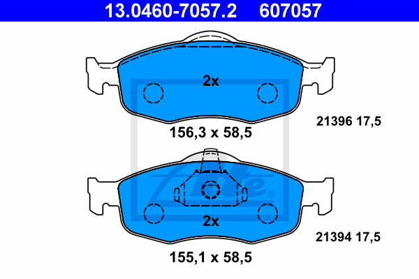 ATE 13.0460-7057.2 Kit pastiglie freno, Freno a disco