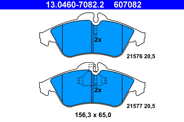ATE 13.0460-7082.2 Bremsbelagsatz, Scheibenbremse